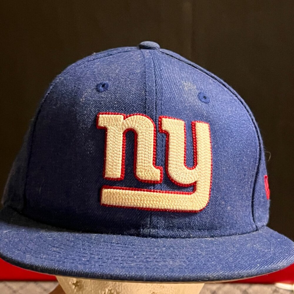 Vtg NFL Licensed New‎ York Giants Denim Stitch Style New Era SnapBack Hat (GS2)